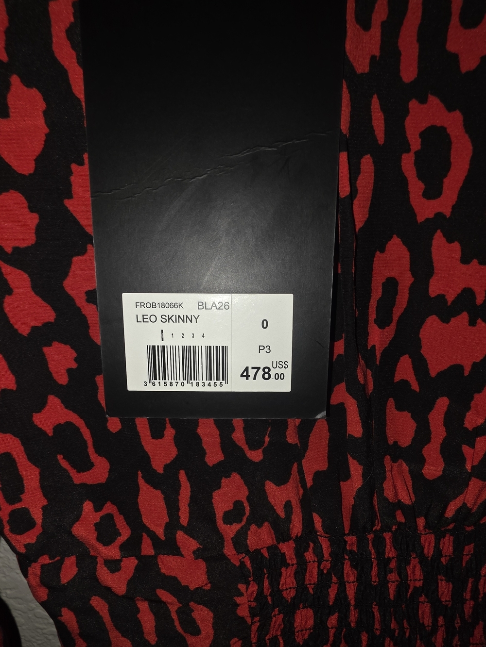 Thw Kooples Red and Black Leopard Print Skinny Dress